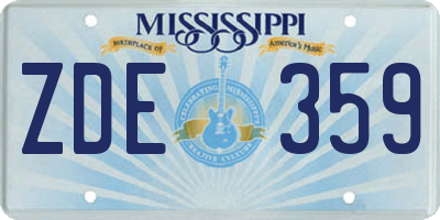 MS license plate ZDE359