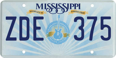 MS license plate ZDE375