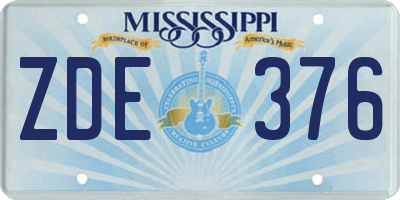 MS license plate ZDE376