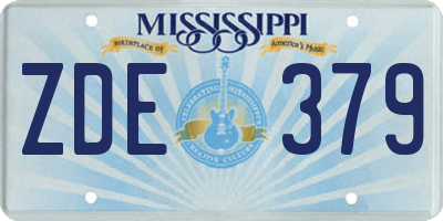 MS license plate ZDE379
