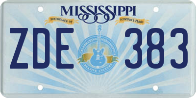 MS license plate ZDE383