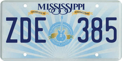 MS license plate ZDE385