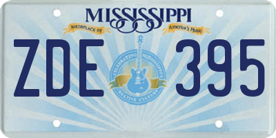 MS license plate ZDE395