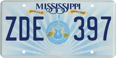 MS license plate ZDE397