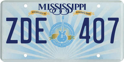 MS license plate ZDE407