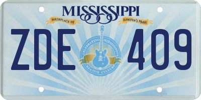 MS license plate ZDE409