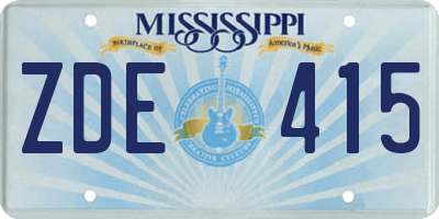 MS license plate ZDE415