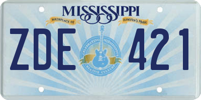 MS license plate ZDE421
