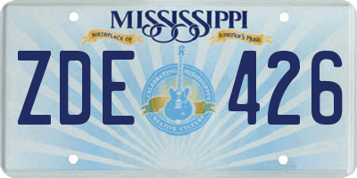 MS license plate ZDE426