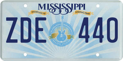 MS license plate ZDE440