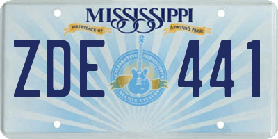 MS license plate ZDE441