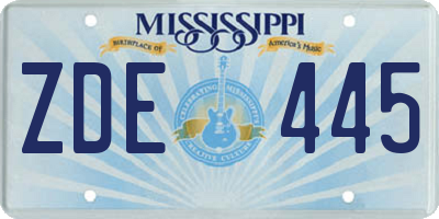 MS license plate ZDE445