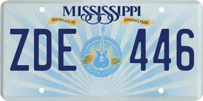 MS license plate ZDE446