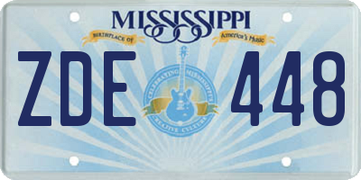 MS license plate ZDE448