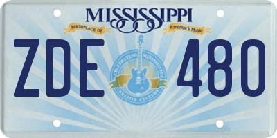 MS license plate ZDE480