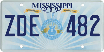 MS license plate ZDE482