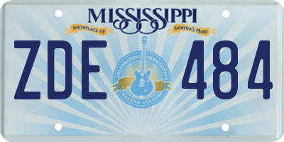 MS license plate ZDE484