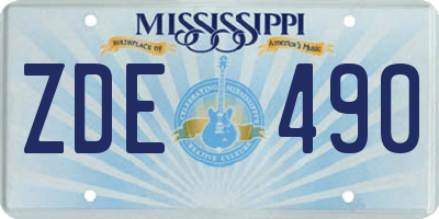 MS license plate ZDE490