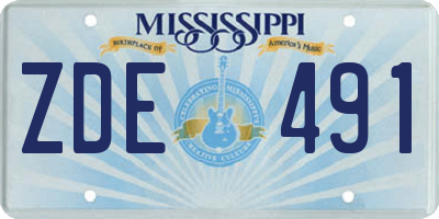 MS license plate ZDE491