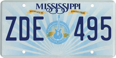 MS license plate ZDE495