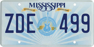 MS license plate ZDE499