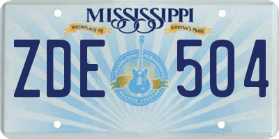 MS license plate ZDE504
