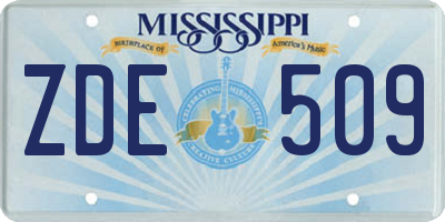 MS license plate ZDE509