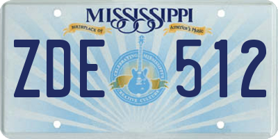 MS license plate ZDE512