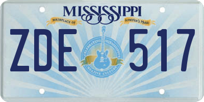 MS license plate ZDE517