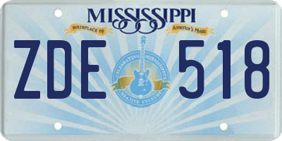 MS license plate ZDE518