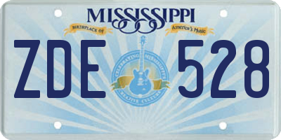 MS license plate ZDE528
