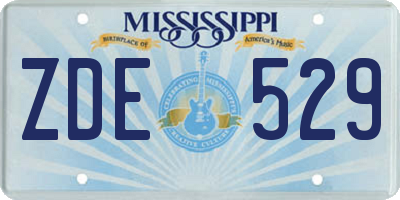 MS license plate ZDE529
