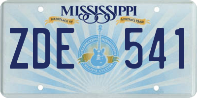 MS license plate ZDE541