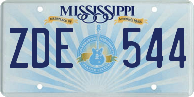 MS license plate ZDE544