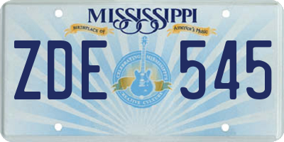 MS license plate ZDE545