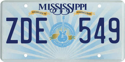 MS license plate ZDE549
