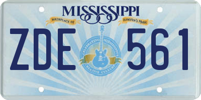 MS license plate ZDE561