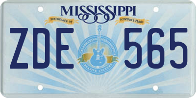 MS license plate ZDE565