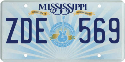 MS license plate ZDE569