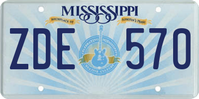 MS license plate ZDE570
