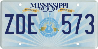 MS license plate ZDE573