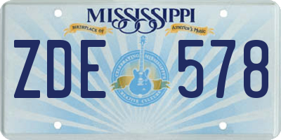 MS license plate ZDE578