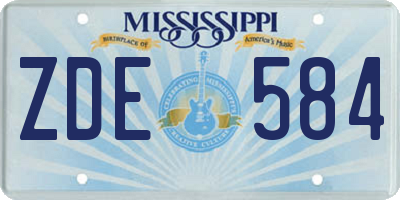 MS license plate ZDE584