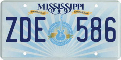 MS license plate ZDE586