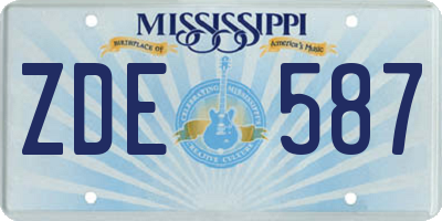 MS license plate ZDE587