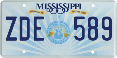 MS license plate ZDE589