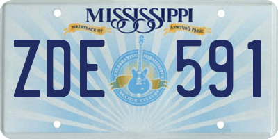 MS license plate ZDE591