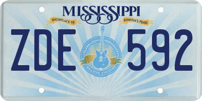 MS license plate ZDE592