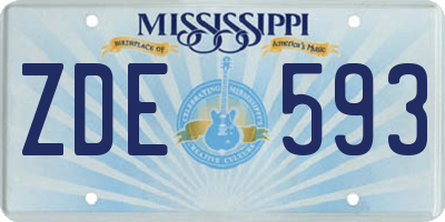 MS license plate ZDE593