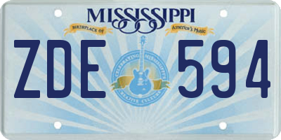 MS license plate ZDE594